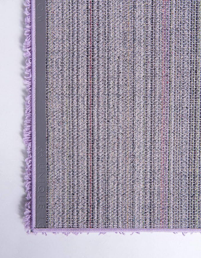 Unique Loom Solid Shag Collection Area Rug (10' x 13' Rectangle, Lilac)