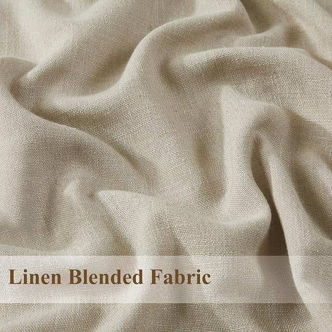 WEST LAKE Sand Pinch Pleated Full Blackout Curtain Panels 108 Inches Length | French Pleat Linen Blended Room Darkening Drapes,Modern Window Treatment for Bedroom Living Room,40"Wx108"L(Pack of 2)