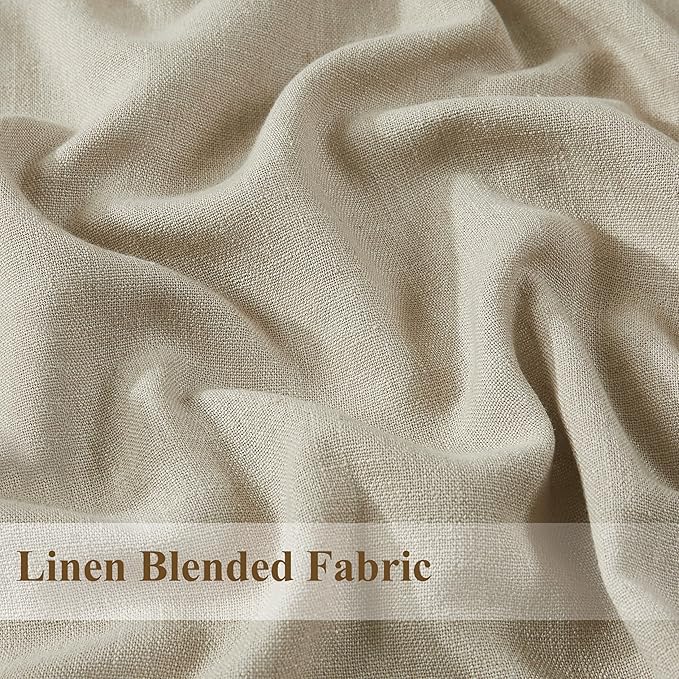 WEST LAKE Pinch Pleat Blackout Curtain Panels 84 Inches Length for Bedroom | Sand Linen Blended Room Darkening Drapes,French Pleat Window Treatment for Patio Sliding Door,60"Wx84"L(Pack of 1)