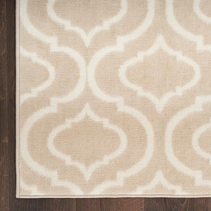Nourison Home Jubilant Contemporary Beige 5'3" x 7'3" Area -Rug, Easy -Cleaning, Non Shedding, Bed Room, Living Room, Dining Room, Kitchen (5x7)