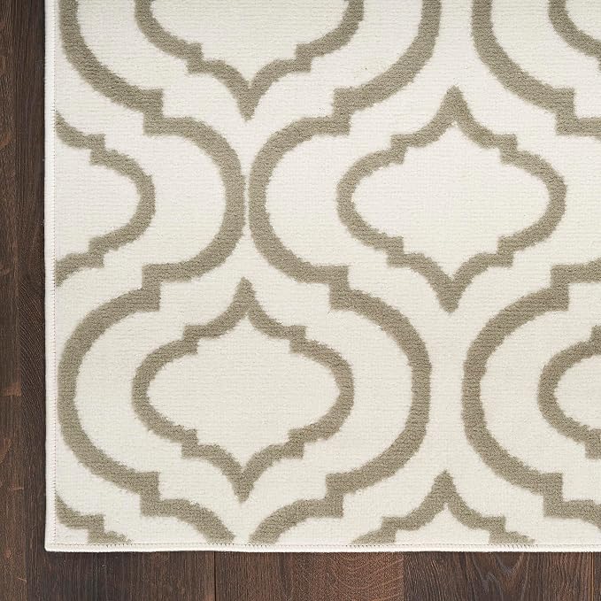 Nourison Home Jubilant 63x87 Indoor Transitional Fabric Rug in Ivory and Green