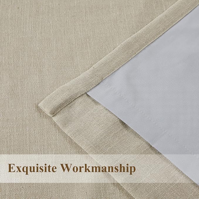 WEST LAKE Extra Long Pinch Pleated Blackout Curtain Panels for Bedroom | Sand Linen Blended Room Darkening Drapes 120 Inches Length,French Pleat Window Treatment for Living Room,60"Wx120"Lx1