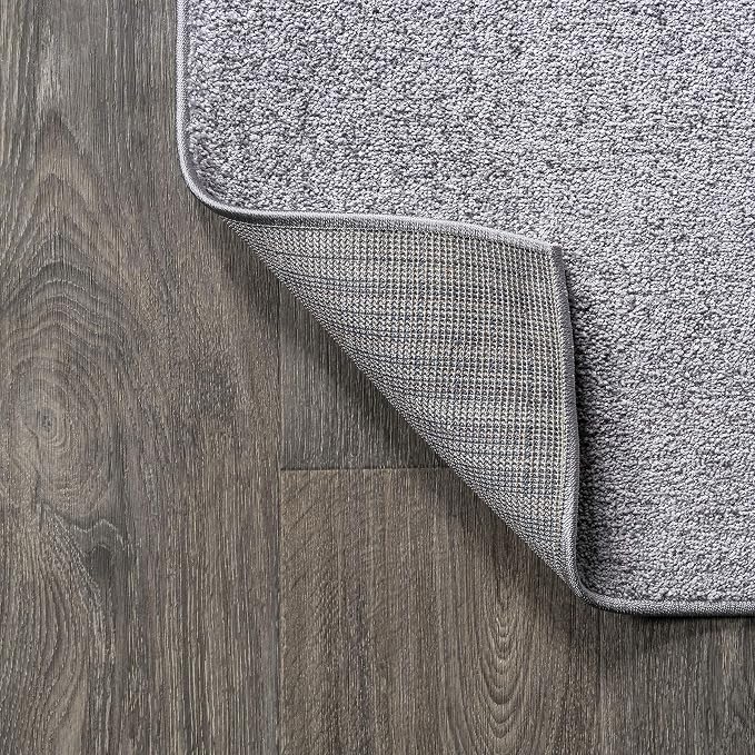 JONATHAN Y Haze Solid Low-Pile Gray 8' Round Indoor Area Rug, Coastal,Bohemian,Minimalist,Classic, Easy-Cleaning for Living Room,Bedroom,Kitchen,Pet Friendly,Non-Shedding (SEU100A-8R)