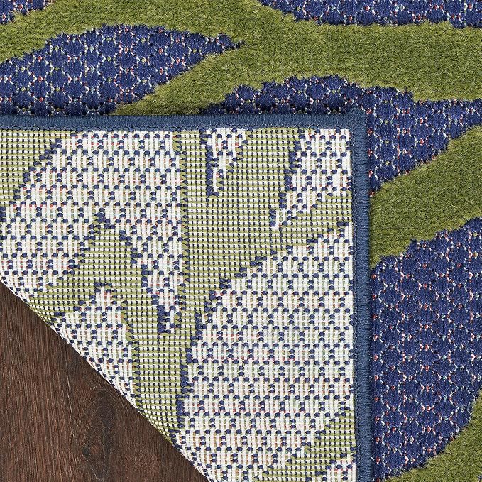 Nourison Home Aloha Navy Multicolor 2' x 6' Area Rug - Easy Clean, Non Shedding, Bed Room, Living Room, Dining Room, Kitchen (6' Runner)
