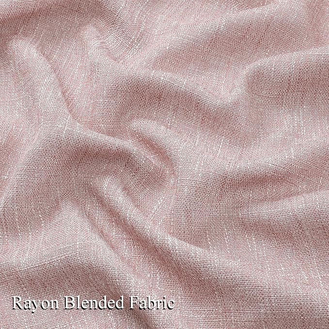 Vision Home Pink Pinch Pleated Semi Sheer Curtains for Girls Bedroom Living Room Textured Light Filtering Window Curtains 120 inch Rayon Blended Pinch Pleat Pink Drapes with Hooks 2 Panels 40"Wx120"L