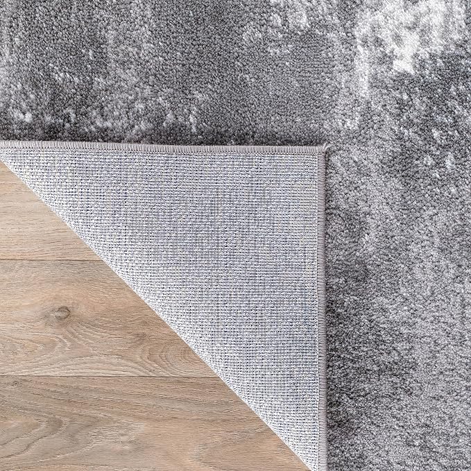 Rugshop Watercolor Distressed Modern Bohemian Runner Rug Gray 2' x 7'