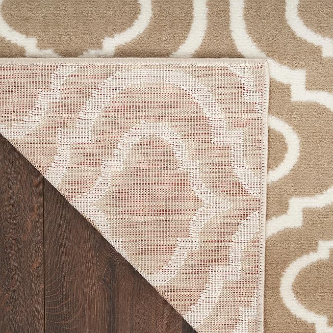 Nourison Home Jubilant 94x118 Indoor Transitional Polypropylene Fabric Rug in Taupe