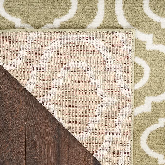 Nourison Home Jubilant Contemporary Olive 7'10" x 9'10" Area -rug, Easy -cleaning, Non Shedding, Bed Room, Living Room, Dining Room, Kitchen (8x10)